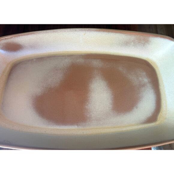 Vintage RARE Frankoma Pottery 19.5"x10" Prairie Green Brown Serving Platter 5QS - Picture 3 of 6